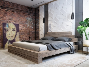 Ліжко Лофт (брус деревянний)